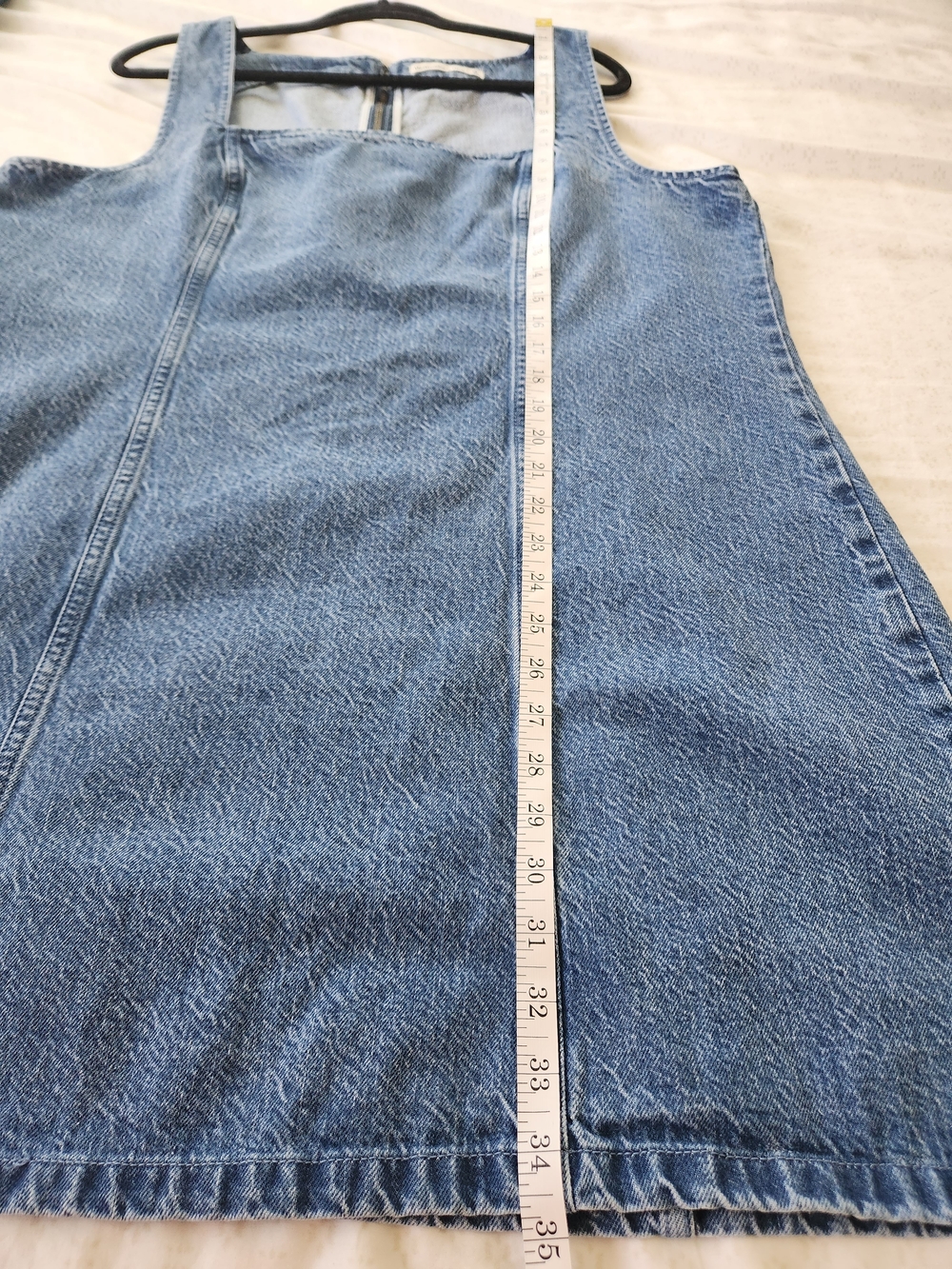 Abercrombie & Fitch Denim Square-Neck A-Line Mini Dress - Light Blue - Picture 12 of 12